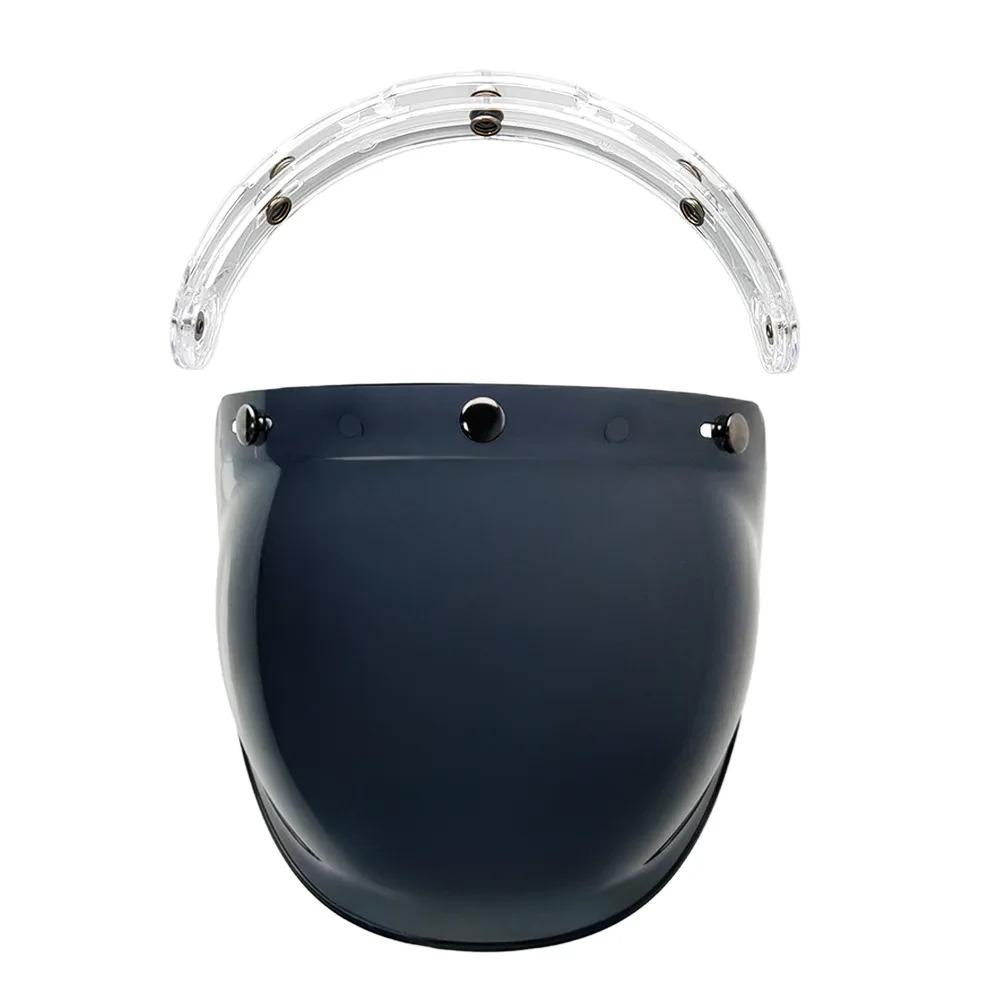 Three Buckle Bubble Visor for Three-Button Helmets Flip-Up Motorcycle Helmet Visor Capacete Lens Visera Cosco Moto Accessories