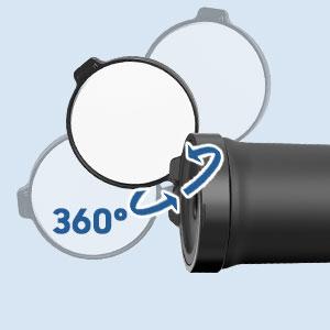 MoKo 2 Pcs Bike Mirrors, 360° Rotatable Bicycle Mirrors for Handlebars Convenient Safe Rearview Mirror Durable Acrylic Silicone Mirror for Mountain Bike Bicycle E-bike Motorcycle Round Handlebar