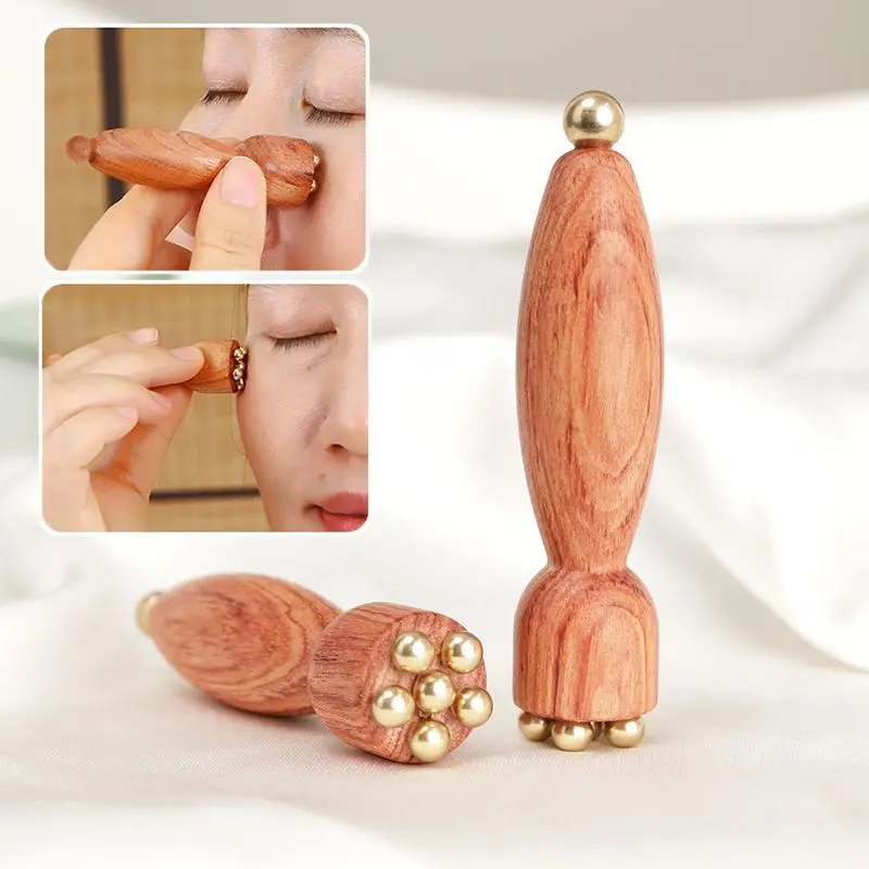 Wooden Facial Gua Sha Tool - Face & Under Eye Massager Stick, Traditional Home Beauty Skincare Accessory for Daily Use