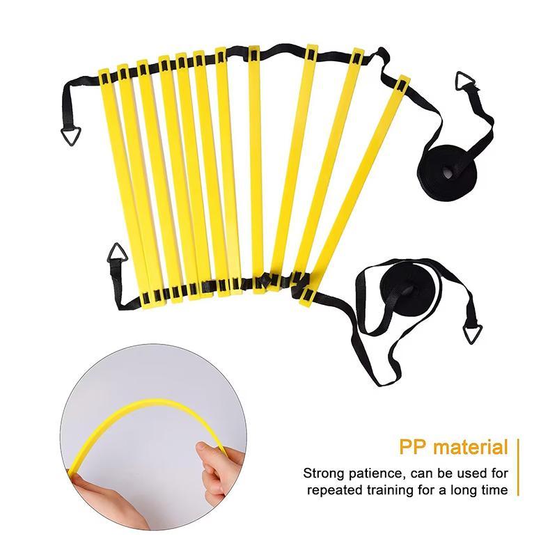 Agility Ladder Football Training Equipment, Including 1 6m 12 Section Heavy Duty Plastic Step, 10 Disc Cone and 4 Nail for Football Training, Tennis and Boxing Training, Sports Accessories, Summer Gift, Football Equipment Tools