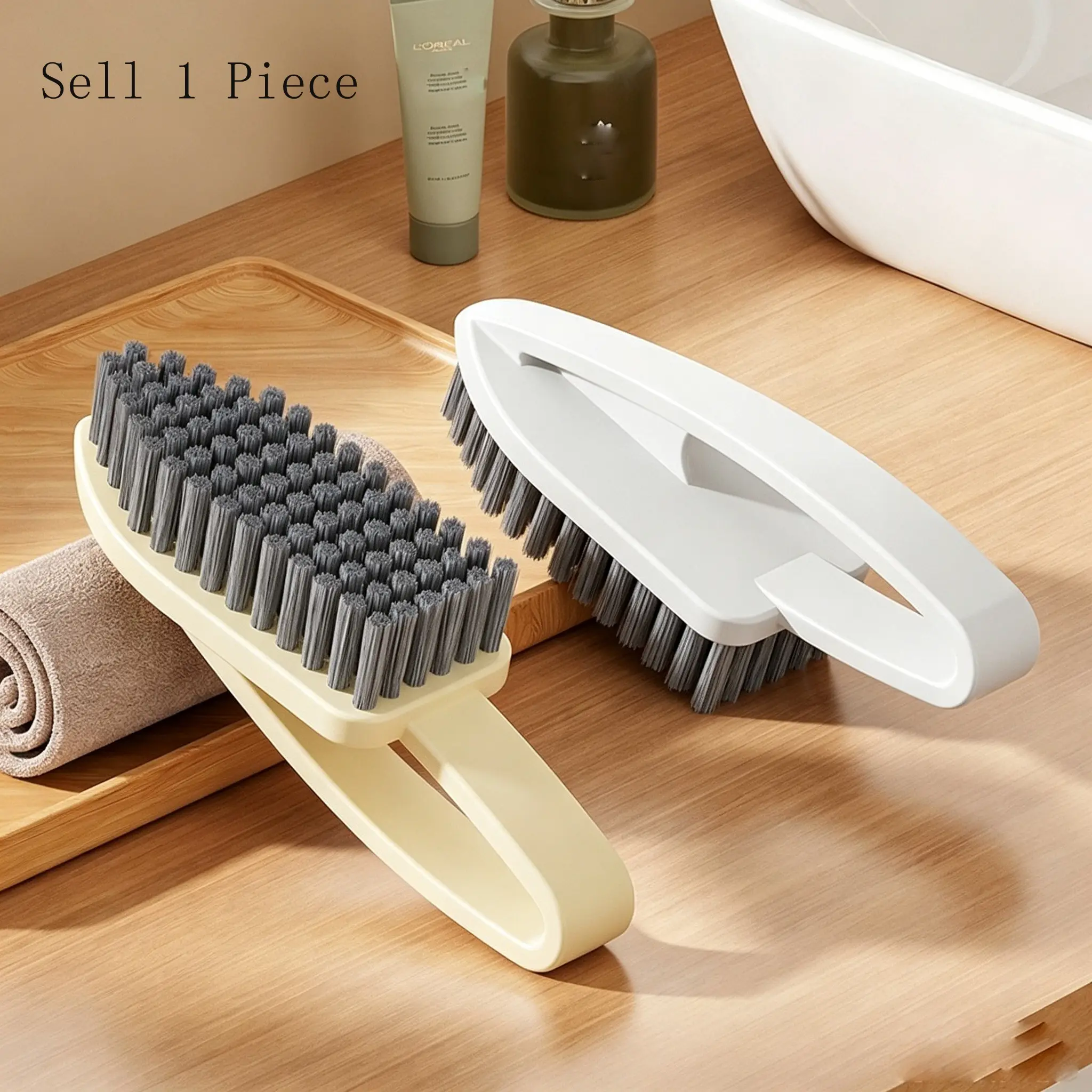 Multi-Functional Cleaning Brush, Soft Bristles Shoe Brush, Clothes Washer Sieve, Laundry Cleaner, Mat Brush, Handle Included