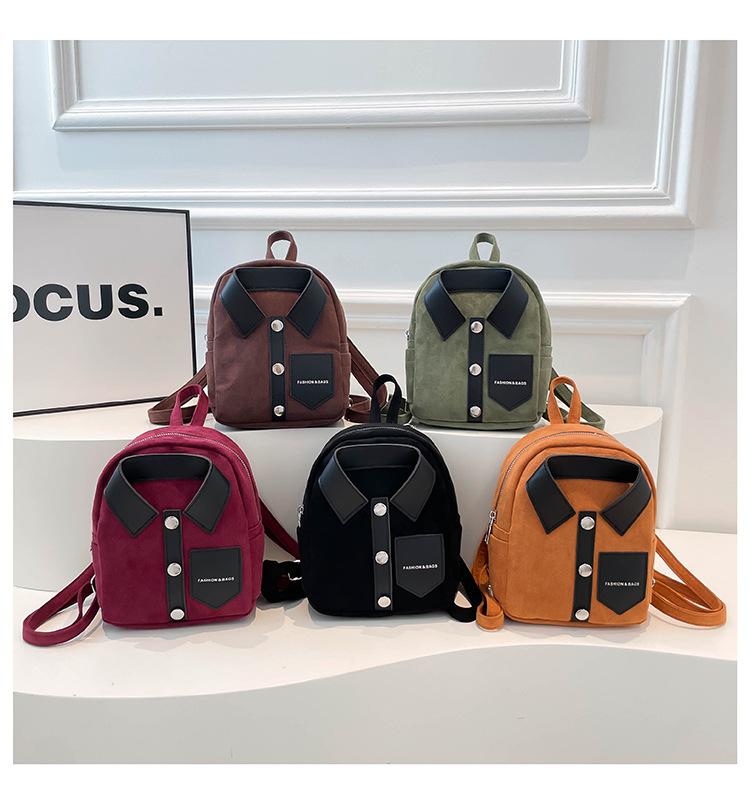 Korean-style niche design personalized shirt backpack, compact and lightweight women's backpack, casual and fashionable women's bag