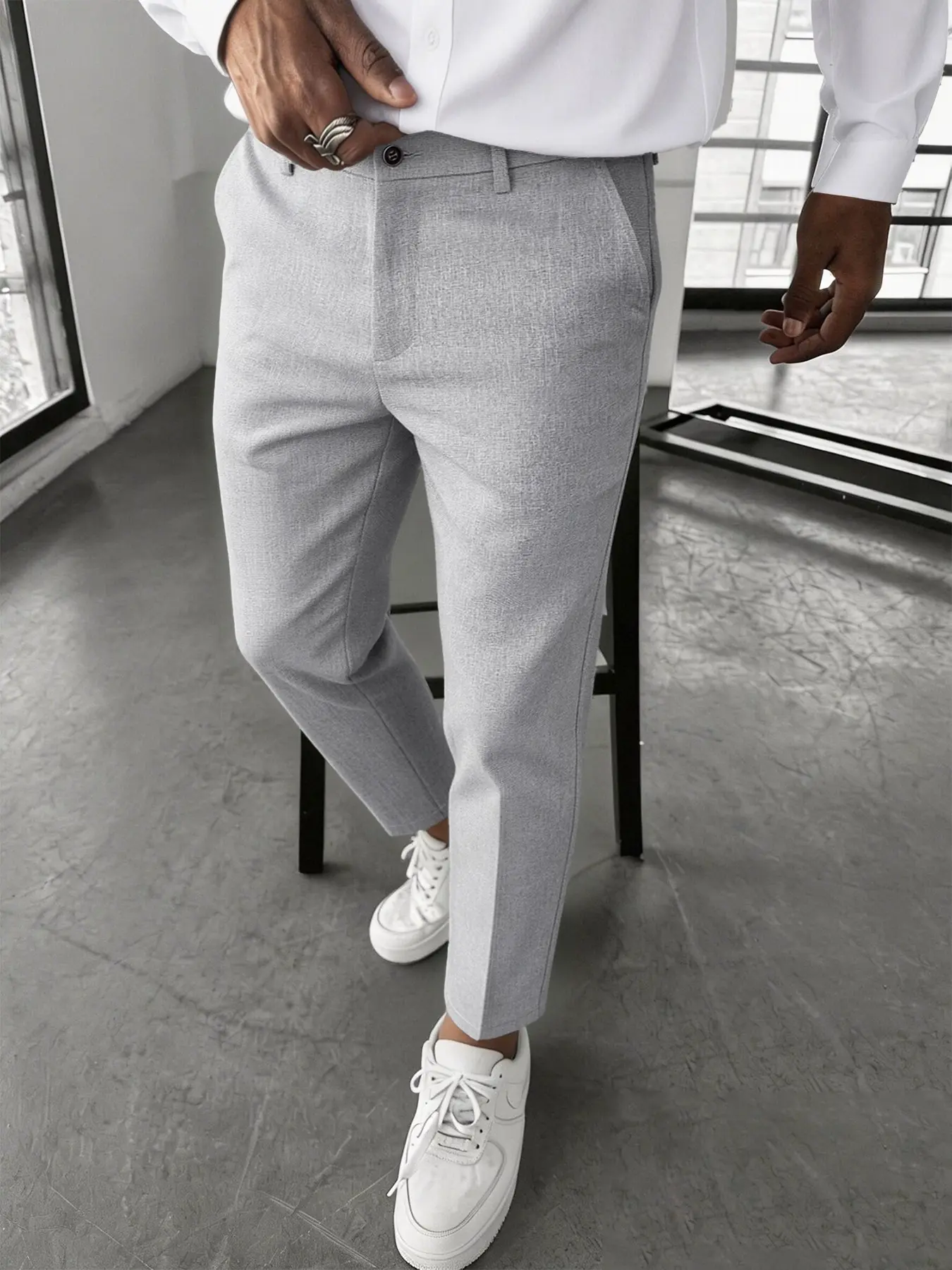 Men's Business Casual Suit Pants, Classic, Plain, Straight Leg Conical Pants, Wrinkle-Resistant, Breathable, Casual Minimalist Trousers, Suitable for Office/dating/daily Wear