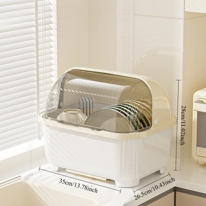 [Bowl Storage Rack] Kitchen Bowl Cabinet, Large Household Bowl Rack, Tableware, Dishes, Plates, Storage Rack, Chopsticks and Bowl Storage Box, Covered Draining Bowl Rack