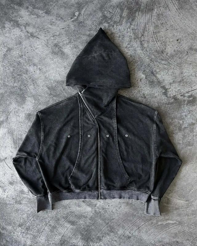 Kyn Apparel Autumn and Ripped Hoodie Sweater Design Heavy Loose Hip Hop Retro Fashion Brand Top