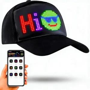 World Cup Fan LED Glow Cap | APP Customizable Flexible Display, Text/Pattern/Animation Supported | Trendy Light-Up Baseball Cap (MAGA) | Fan Essential