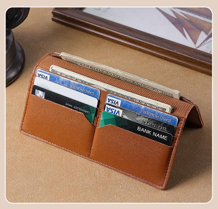 10 Card Slot Slim Long Wallet for Men – RFID PU Leather Bifold with Hidden Cash Compartment, Minimalist Lightweight Wallet for Everyday Carry, Trendy Design la