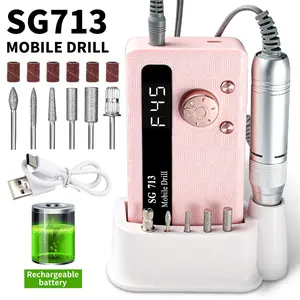 45000RPM Rechargeable Nail Drill Machine Professional Portable Electric Manicure File for Nails Gel Polish Remove Rechargeable Pedicure Tool
