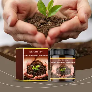 Moonspry Soil Revitalizer (3.5oz / 100g), concentrated humic acid formula, plant food enhancer for lawns and gardens, makes up to 100 gallons of fertilizer; lawn and garden soil conditioner, concentrated humic acid booster for plant nutrition