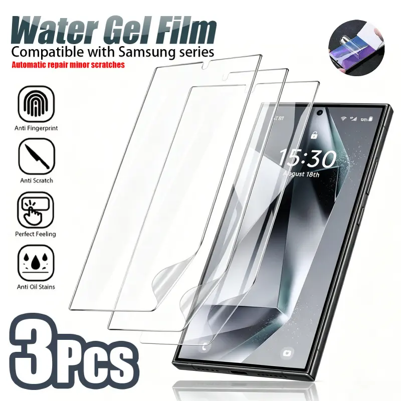 3pcs (hydrogel high-definition) hydrogel screen protector film, compatible with Samsung Note10/Note10+/Note20/Note20Ultra models. Ultra-thin invisible design, 90% scratch repair rate, no fingerprints, as thin as invisible, feels like a bare phone