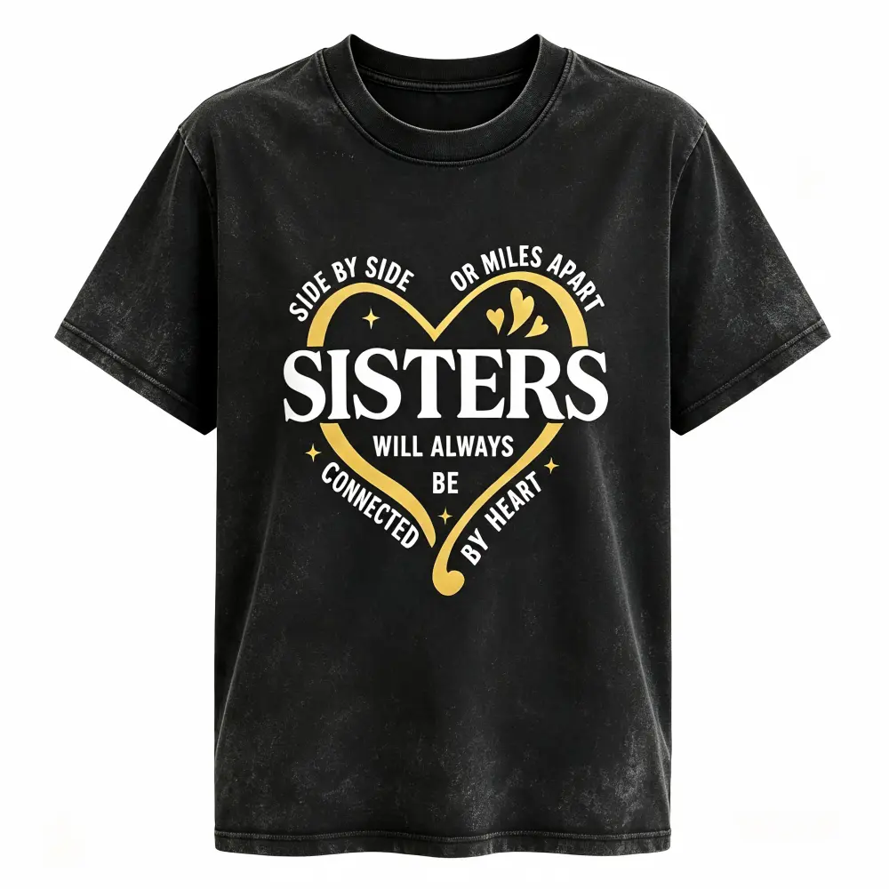 Side By Side Or Miles Apart Sisters T-Shirt, Sister Trip Shirt, Sister Vacation Matching Outfit, Weekend Trip Shirts For Sisters, Matching Sisters Shirt.