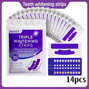 Purple + Hydrogen Peroxide Whitening Strips – Same Enamel-Safe Ingredient Dentists Use | Long-Lasting Results, Not Just a Purple Tint, 4 Shades Whiter in 7 Days, 14pcs