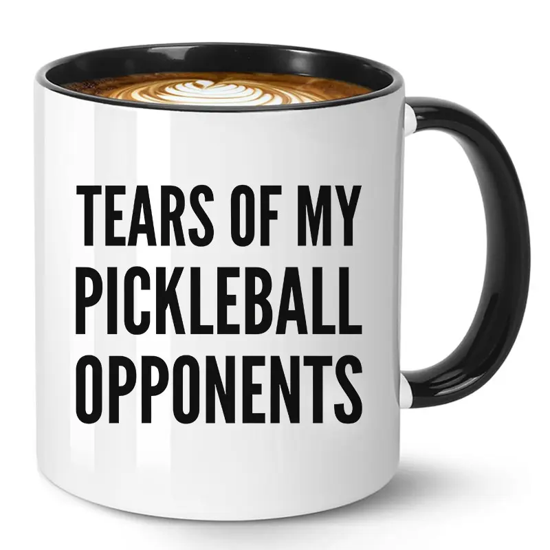 Funny Coffee Mug “Tears of My Pickleball Opponents” – 11oz Ceramic Tea Cup, Humorous Gift for Pickleball Players Lovers, Great Birthday Gifts and Christmas Gift for Men Women