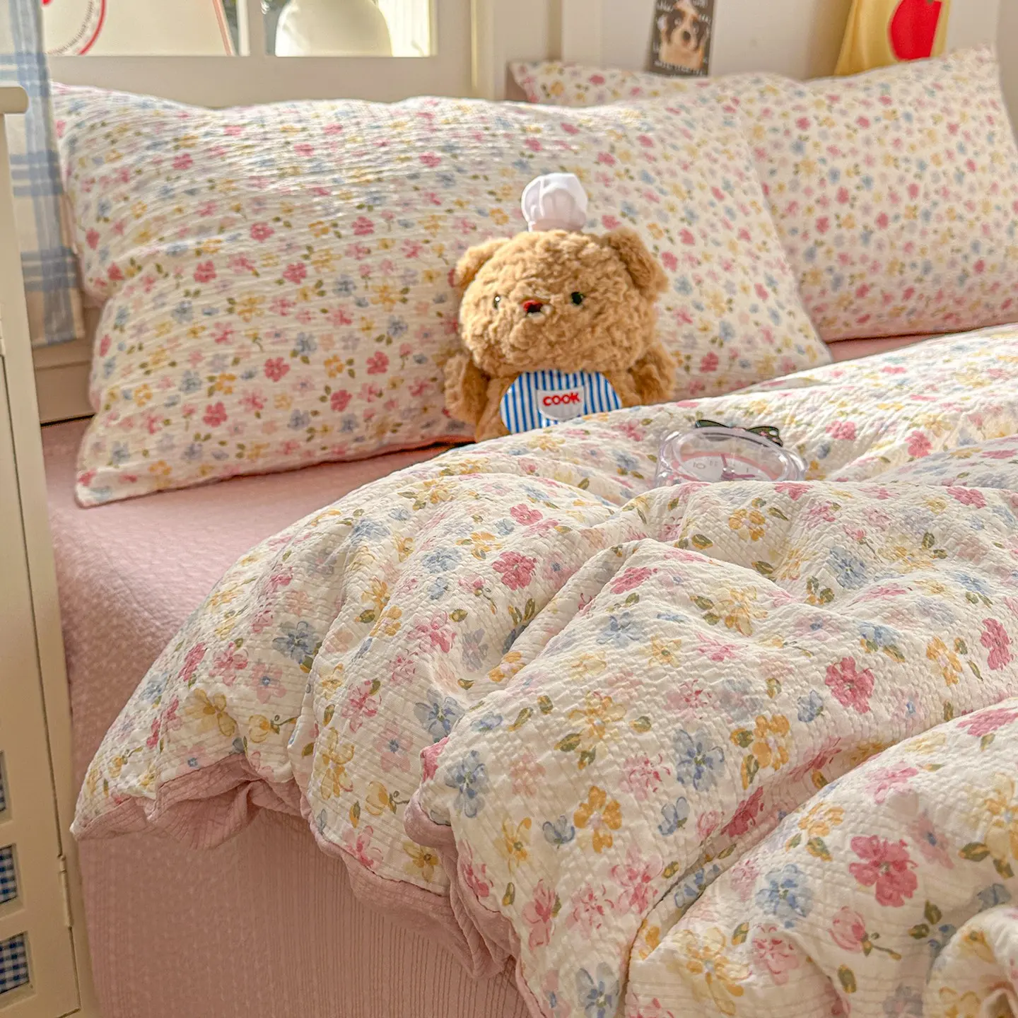 Antibacterial Cloud-Like Bedding Set, Soft and Breathable Duvet Set, Quilt Cover and Sheet Set, Four-Piece Suite for All Seasons, Comfortable Bedroom Essentials, Comfy Bedding Set