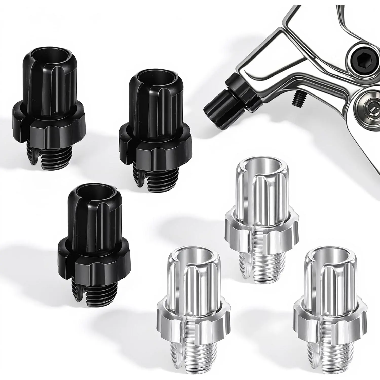 M10   Adjuster Screw,   Handle Lever Adjusting Screw | 6 Pack  Alloy   Lever Fastener Adjuster for Mountain Road Bikes,  Black