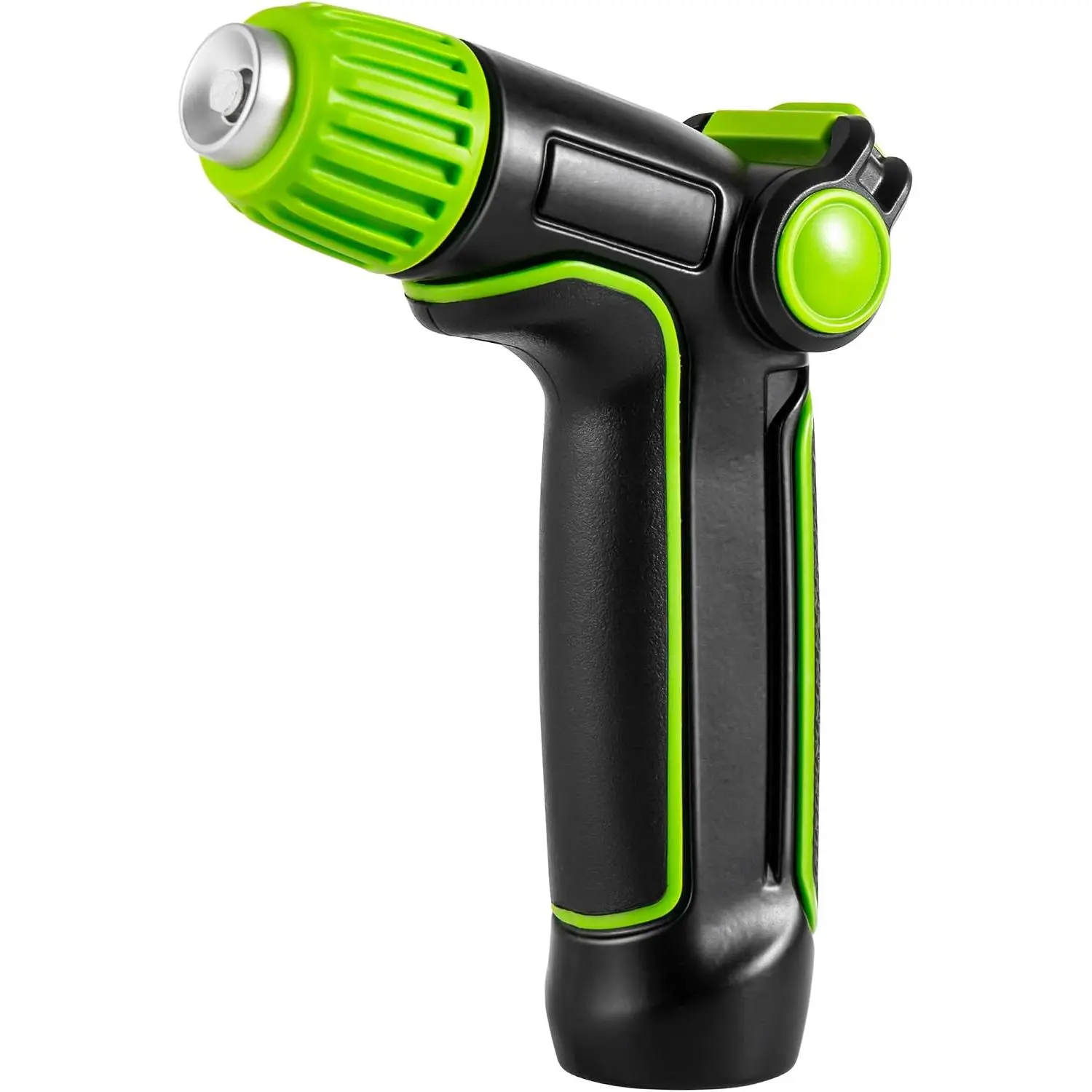 Garden Hose Nozzle with High ,  Heavy Duty Metal High  Hose Nozzle with 4  Patterns, Thumb Control  Off Valve for Lawn,  Watering, Washing ,Washing  and  Use