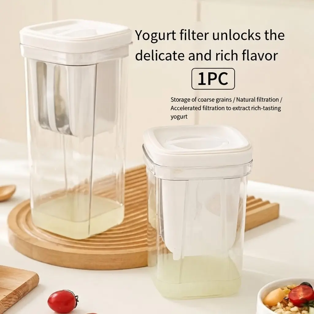 Large Greek Yogurt Making Kit, Ultra-Fine Mesh Strainer + Durable Flip-Top Rectangular Storage Box, Home DIY Yogurt Tools