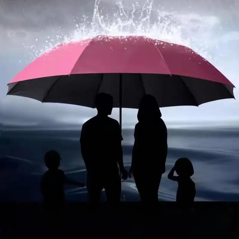 12-rib Reinforced Windproof Folding Umbrella, 1 Count Portable Manual Umbrella for Business, Travel, Rainy and Sunny Day, Rainproof Umbrella, Durable, Compact and Easy To Carry, Wind Resistant Umbrella, Lightweight Foldable Umbrella
