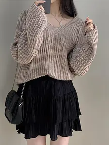 2026 Japanese Style High-Waisted Midi Skirt, Folded Layer Design, Slimming A-Line, Comfortable Elastic Waist, Versatile Fashion