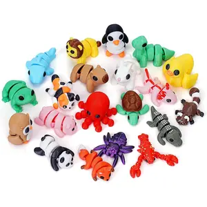 20PCS Mini Animals Set, 3D Printed Little Animals Articulated Flexible Fidget Toy, Mini Animal Figurines Toy, 3D Printed Cute Animal Toys Home, Office, Executive Desk for Christmas Decorationfidget toys