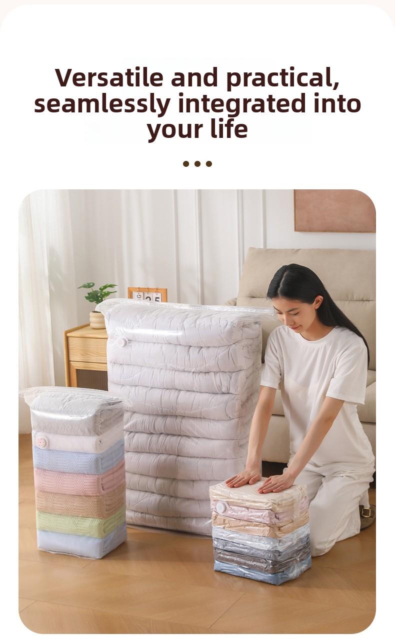 Vacuum Compression Bag No Air Extractor Needed 3D Thickened Large Capacity Clothes Quilts Storage Sealing Bag