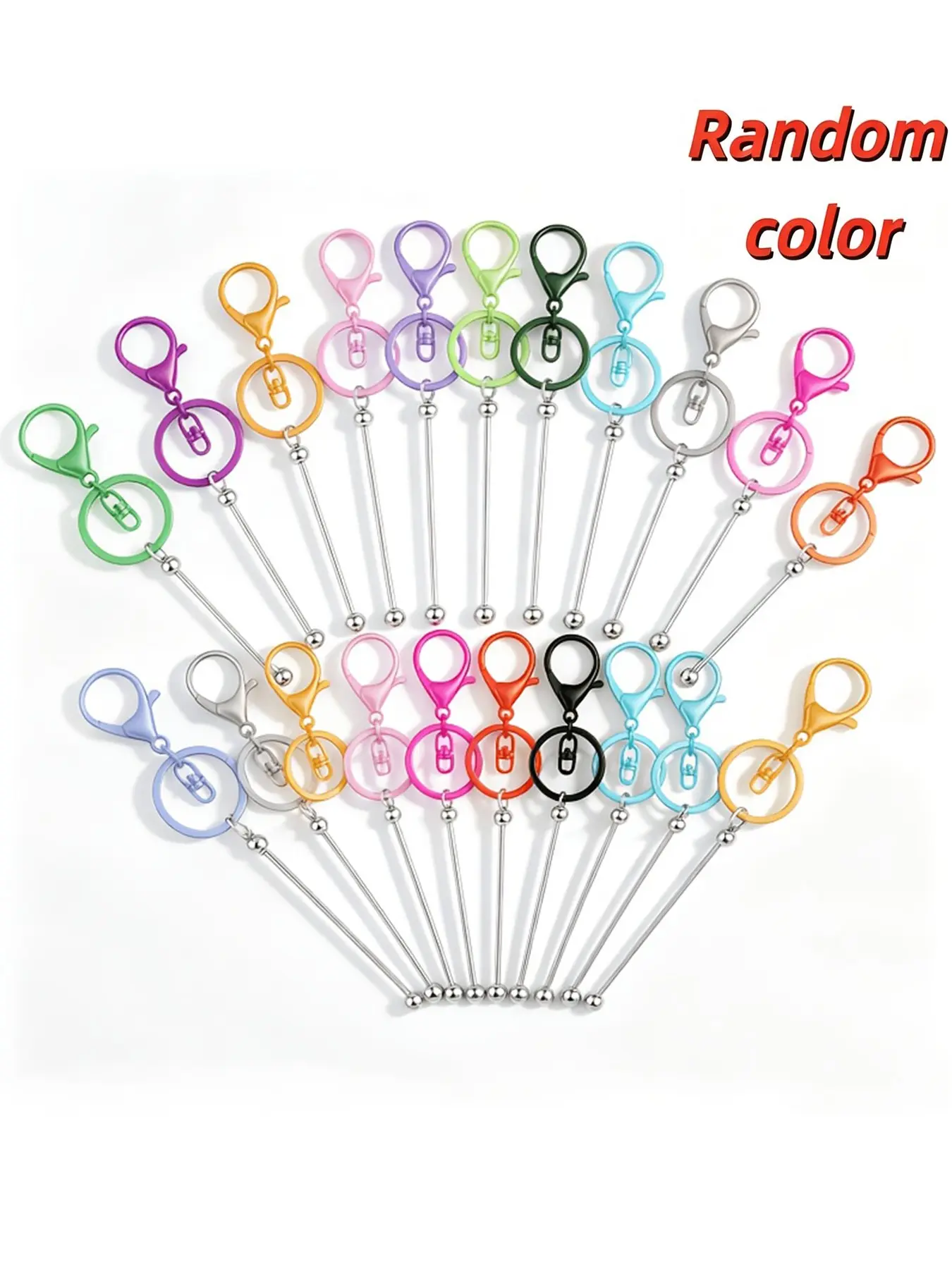 21Pcs Beadable Keychain Strips, Blank Men's Key Rings & Keychain Blanks, DIY Beaded Keychain Making Supplies, Key Chain Kit, Ideal Accessories for Custom Key Chains & Bag Charms, Random Colors