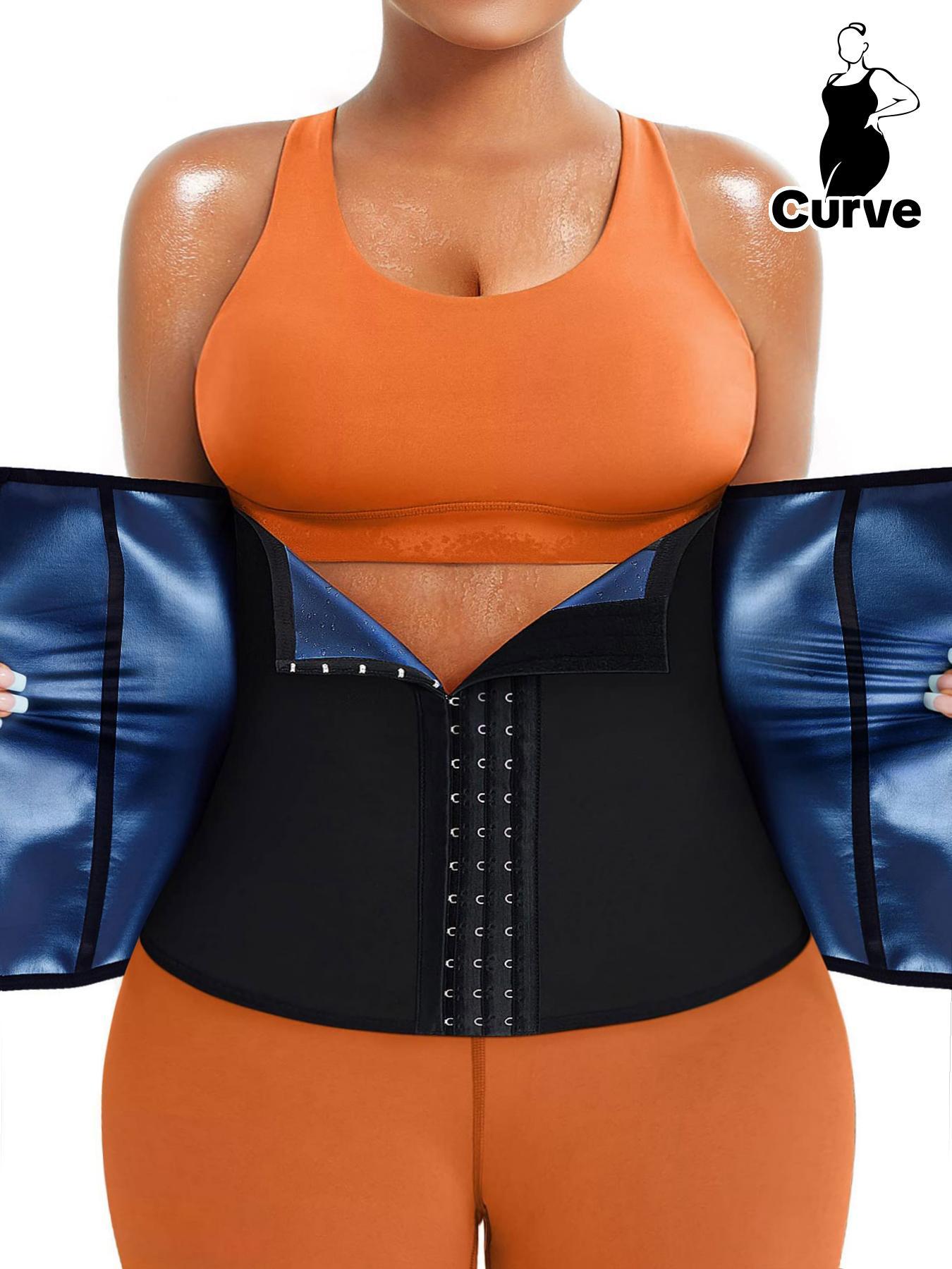 [Plus Size] Solid Color Zipper Front Waist Trainer Tummy Control Shaper, Women's for Daily Wear, Minimalist, Minimalist Shapewear