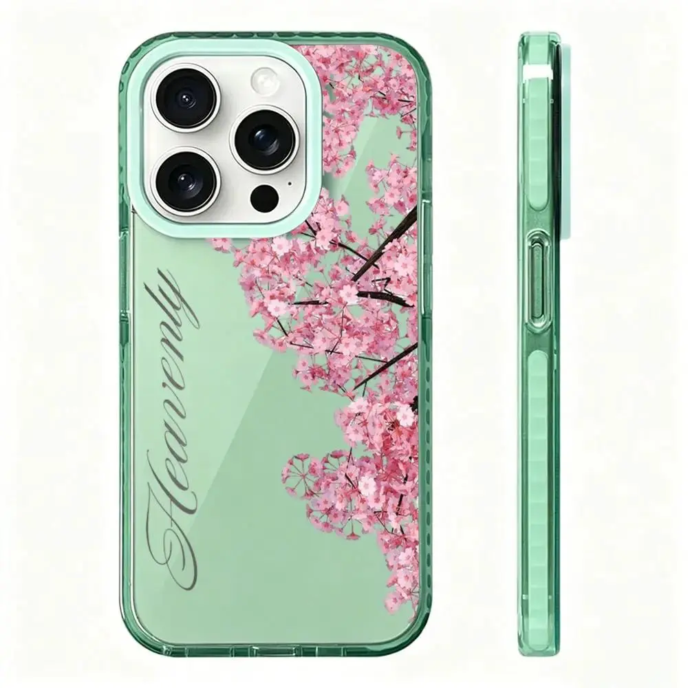 Pink Cherry Blossom Phone Case Elegant Romantic Floral Style for iPhone 17 16 15 14 13 12 11 Plus Pro Max Ideal Birthday Gift.