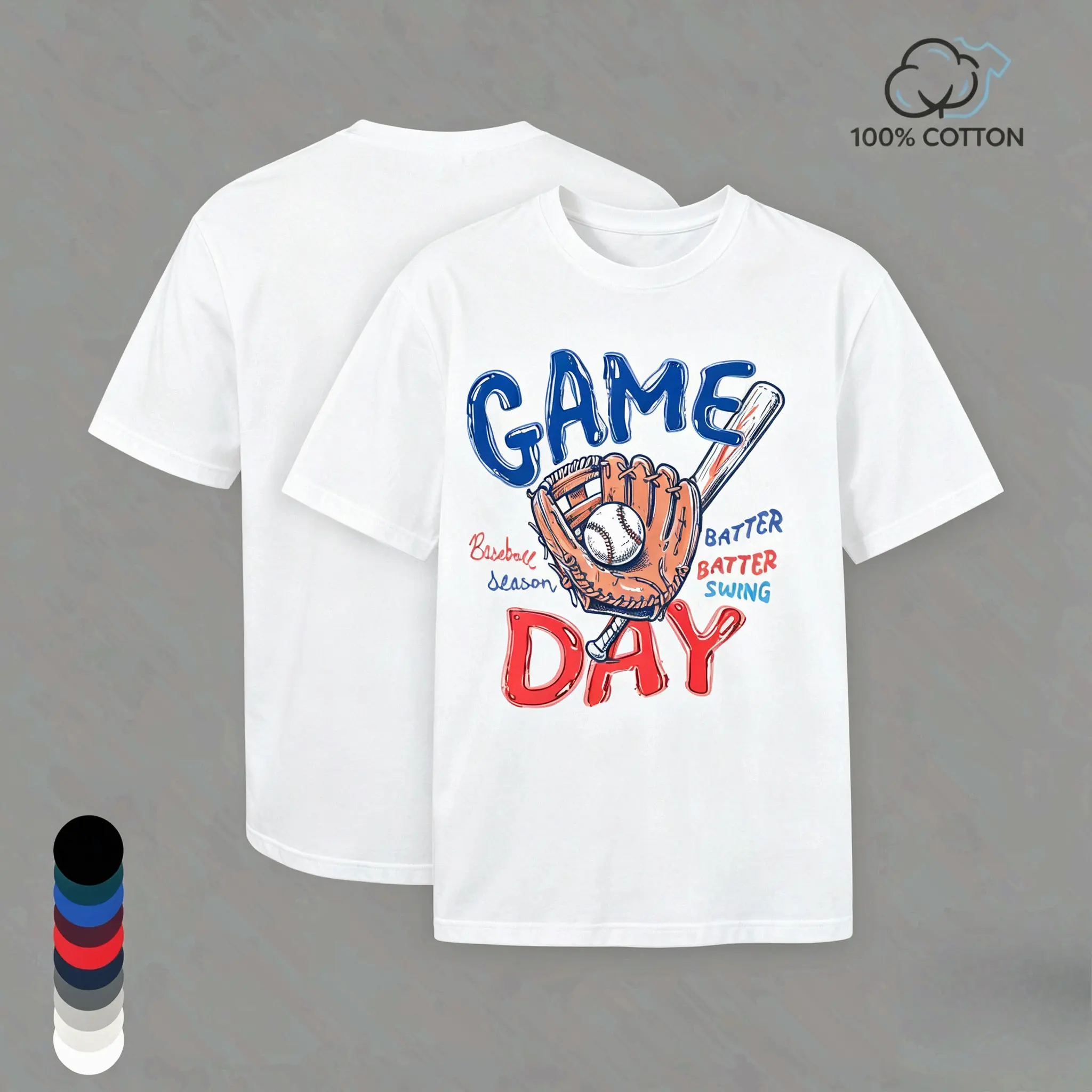 Oversized Tshirt Women Game Day Baseball Graphic Tee, Vintage Graphic Tees Baseball Glove Bat Batter Swing Print Short Sleeve T Shirt, Casual Baseball Season Soft Loose Camisetas de Mujeres Graphic Tee