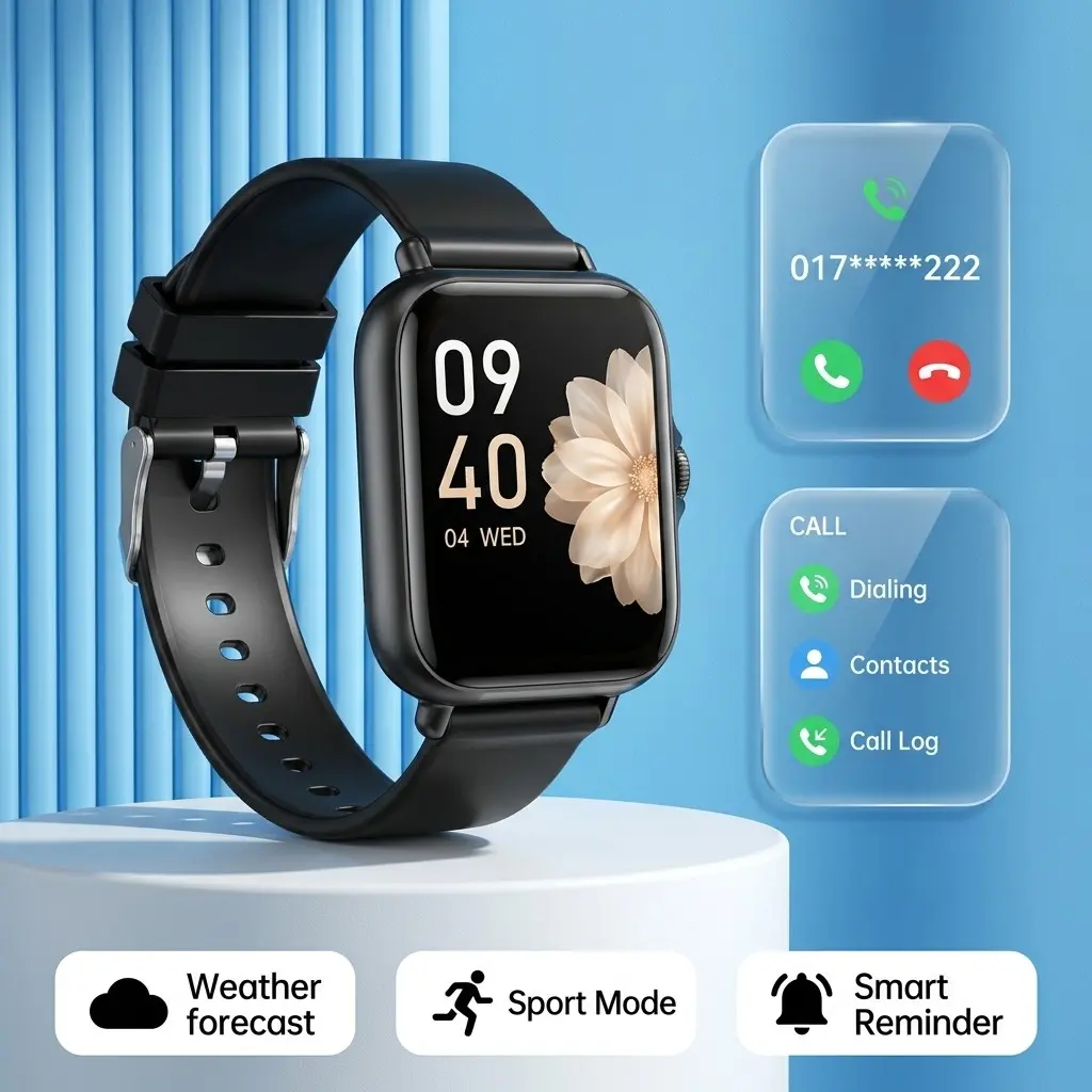 SIMSONLAB 1.83" HD Touch Kids Smart Watch, Bluetooth Call, Music Camera, Step Calculator, Sports Health, Study Aid, Fitness Tracker, Alarm Calendar, Screen, Birthday Gift For Boys Girls, Parent-Child Interactive Present, Compatible with iPhone Andro