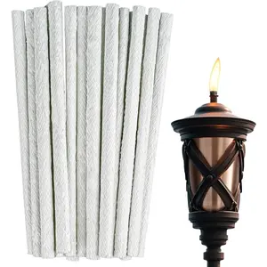 Oil Lamp Wicks - 20 Pcs Lantern Wick Long Life Fiberglass Torch Wicks Replacement Wicks Wine Bottle Wick for Patio Lighting Garden Lights DIY Homemade Torch Decor(1/2 inch x 9.85 inch)