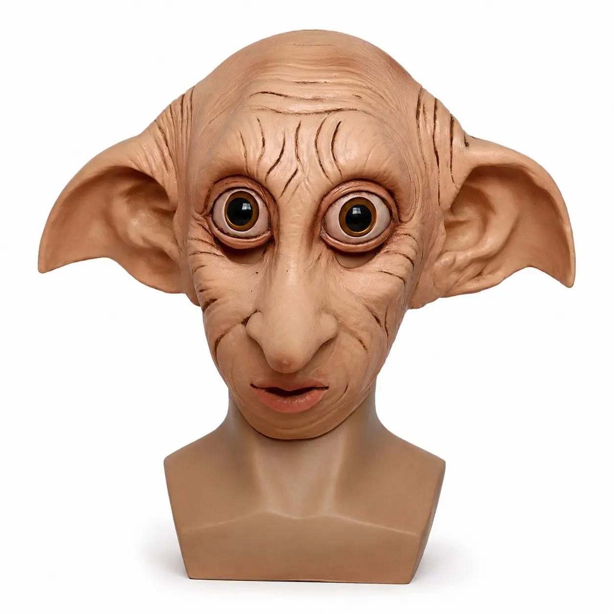 Halloween Dobby Elf Mask Realistic Latex Full Head Mask, Adult Funny Horror Cosplay Costume, Halloween Party Prank Props