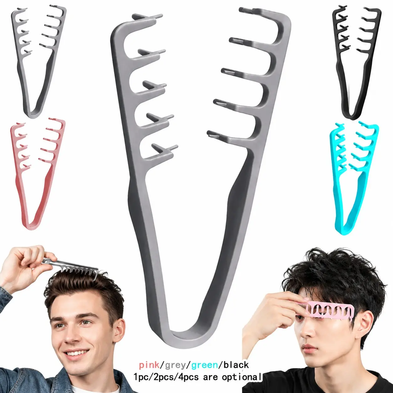 Textured Comb, Hair Styling Tools, Wide-Tooth Texturizing Styling Comb for Volume & Fringe Parting, Unisex, Fluffy Texture Comb for Volume, Fringe Parting & Curly Hair