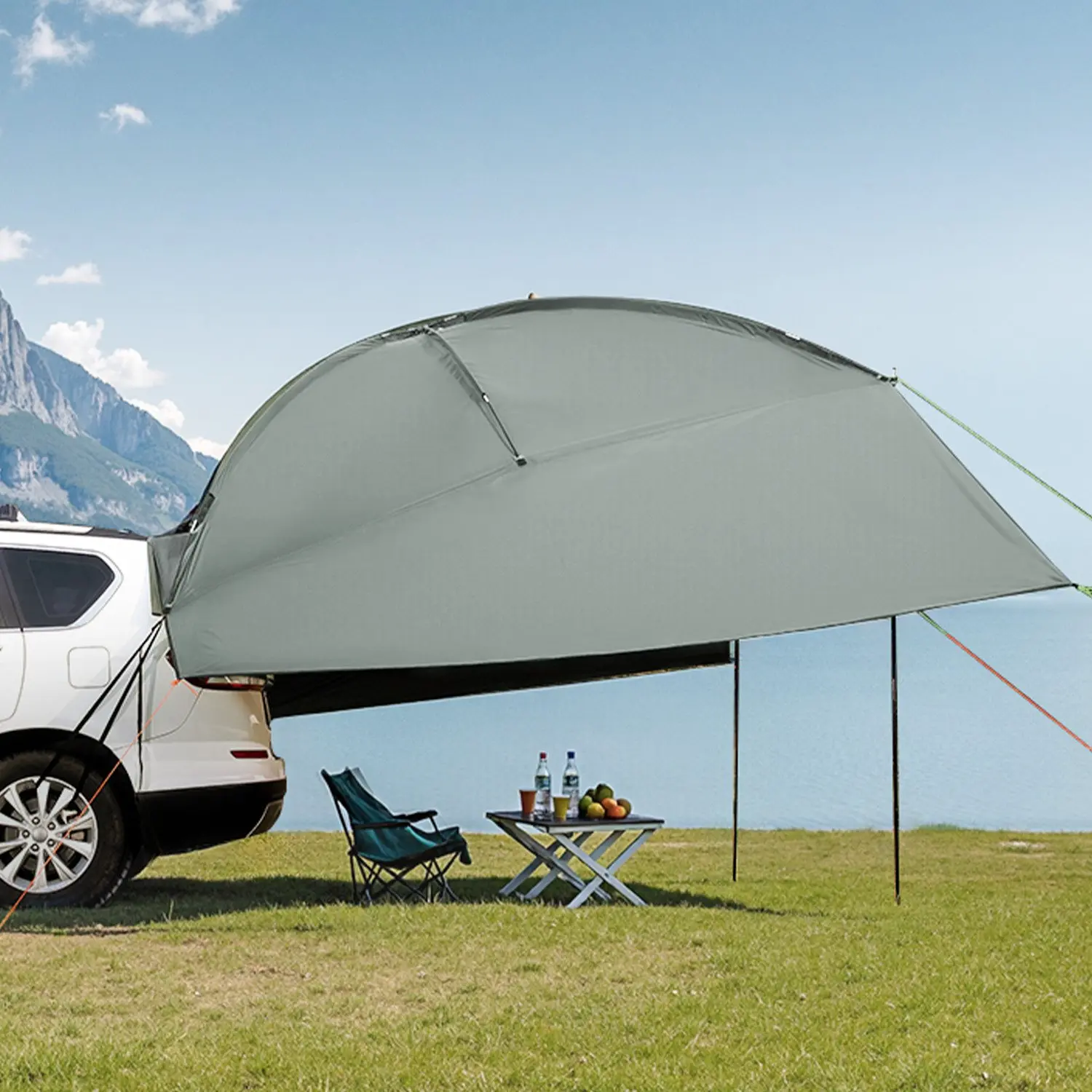 VEVOR Vehicle Awning, Large 10' x 7' Shade Coverage Car Side Awning, PU2000mm UV50+ Car Awning with Extended Side Canopies and Portable Storage Bag, Suitable for Truck, SUV, Van, Campers