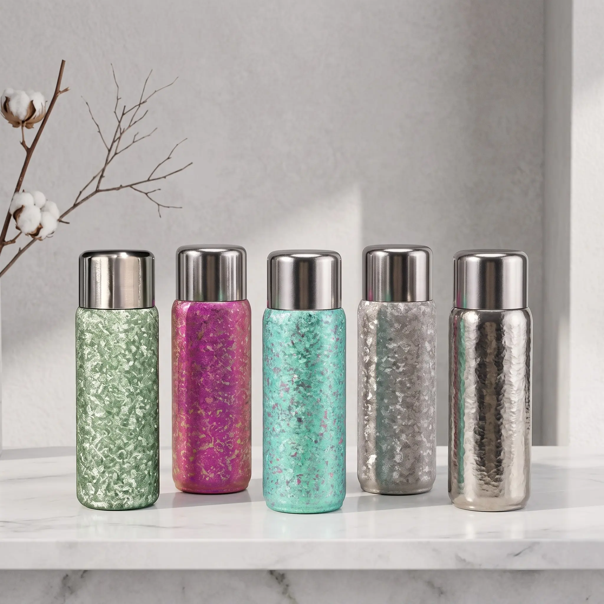 14oz Pure Titanium Insulated Tumbler, 99.9% High Purity, Natural Antibacterial, Acid-Resistant, Handcrafted Texture, Magnetic Lid, Tea Filter
