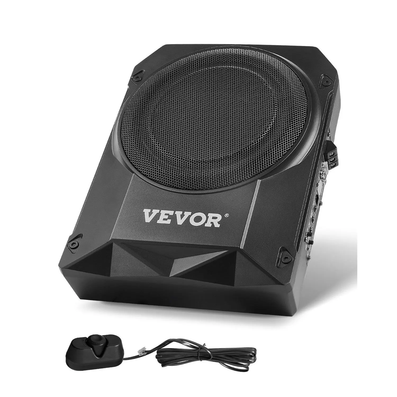 VEVOR 10" 400W Underseat Car Subwoofer, Slim Powered Car Subwoofers Under the Seat, Low Profile Audio Sub Built-in Amplifier, High/Low Level Input Volume Controller for SUVs, Car, Truck, RV