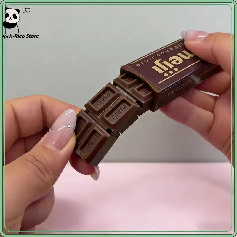 Fidget Toy Simulated Meiji Chocolate Bendy Snap-And-Play Stress Relief Jp Style Keychain Pendant Funny Gifts Creative Gadgets mesh ball slow rise super braintoy sensory squishies anxiety