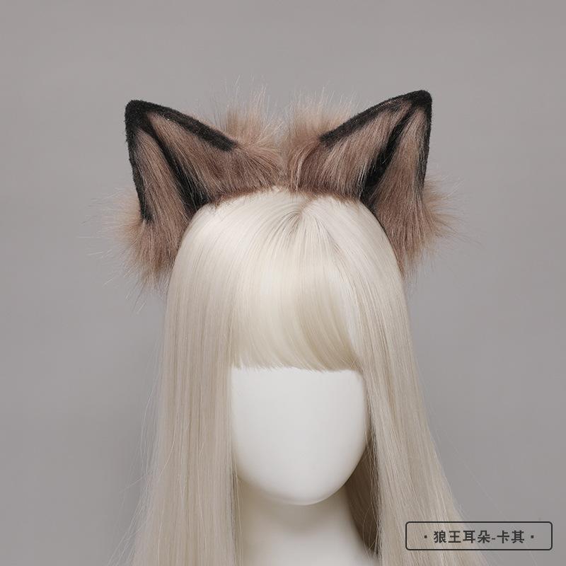 New Red Fox Ear Beast Tail Wolf King Ear Cat Ear Headband Custom COSPLAY Hand Made LOL Golden Fox Ears Anime Hair Accessories