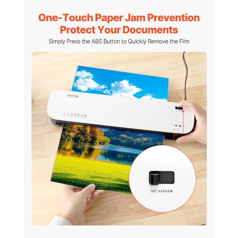 VEVOR Laminator Machine, Thermal Laminator for Max A4 Paper Size, 3 - 4 min Quick Warm Portable Laminator, 3 - 5 mil Thickness, Ideal for Home, Office, Business, or School Supplies, White+ GreyHoliday gifts