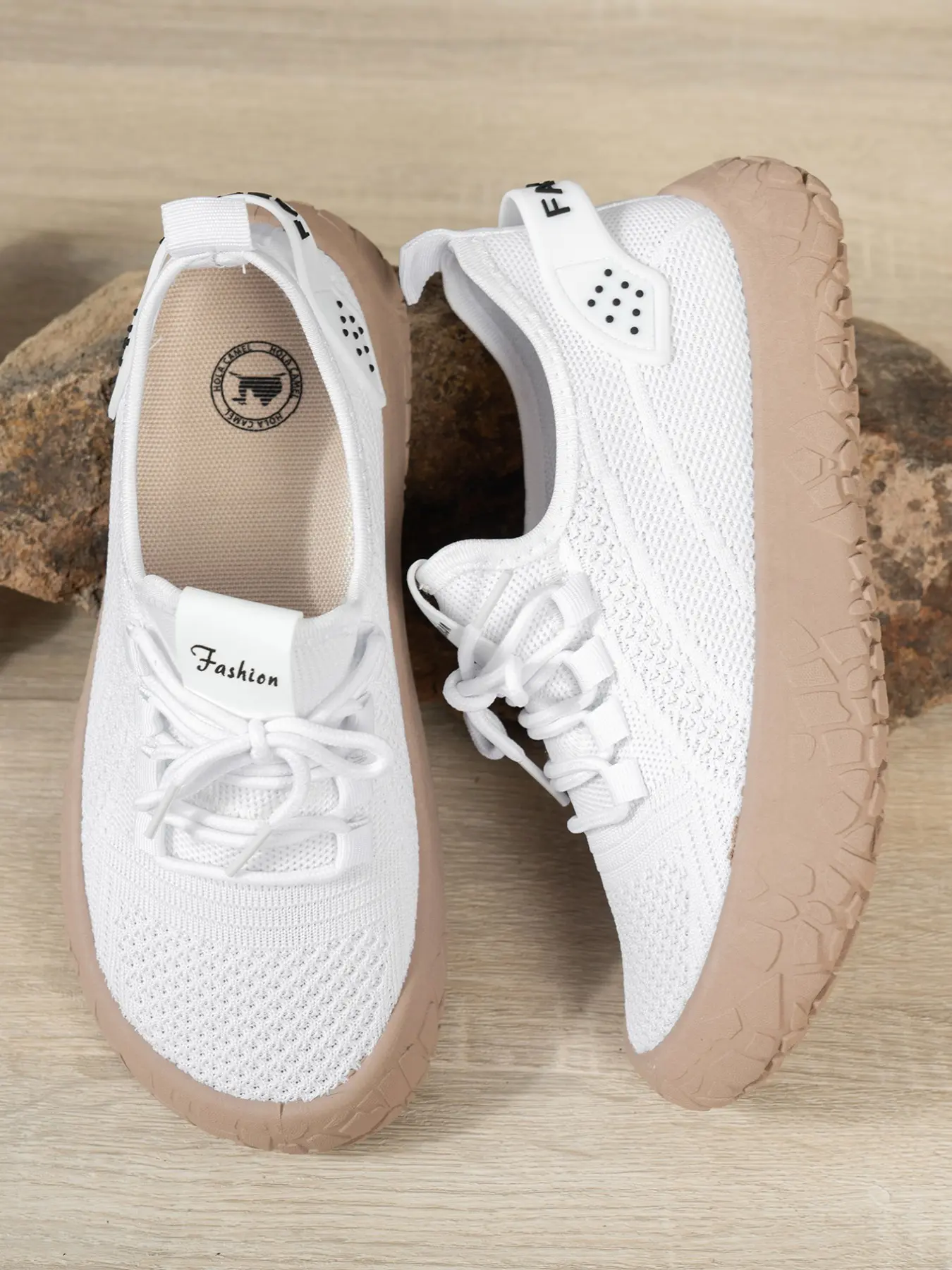Spring Summer Breathable Flyknit Cute Shoes for Women, Trendy Tire Sole Lightweight Versatile Sports Casual Shoes, Rainbow Design