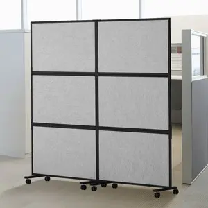 【DealsForYouDays】VEVOR Office Divider, 2 Panel Office Partition, Freestanding Office Divider Wall Partition Privacy Divider Reduce Noise and Room Separation, Light Grey
