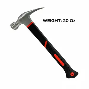 20 oz Industrial Grade Claw Hammer, High-Strength Fiberglass Handle, Flat Head, Non-Slip Puller Tool for Household Use