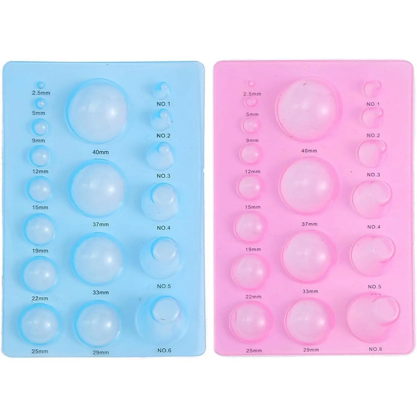 2 Pcs 3 Row Paper Quilling Tools Half Ball Domes Plastic Mini Quilling Molds for DIY Craft Projects with Convenient Roll Functionality Blue and Pink