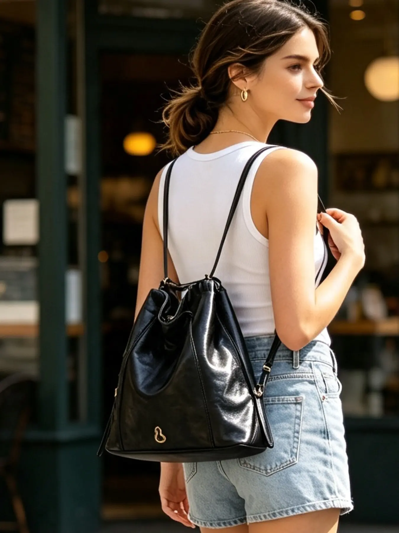 Versatile Soft Leather Backpack for College Students, Retro Folded Design, Large Capacity, Perfect for Work, Shopping, Travel, Everyday Backpack