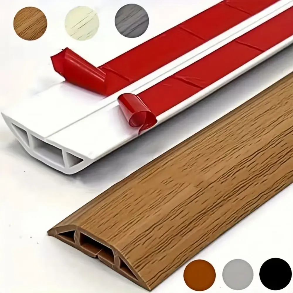 1 Roll 100cm Self-Adhesive Floor Cable Protector, PVC Floor Wire Cover, Anti-Slip Home Office Residential Cable Hider, Universal Use