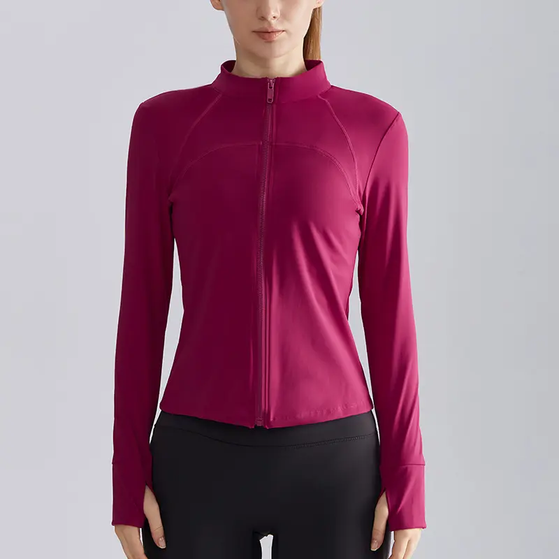 Women's Trenton Sports Jacket Autumn Winter Outerwear Slim Fit Stand Collar Top Antibacterial Technology Zip Up Cardigan Yoga Jacket