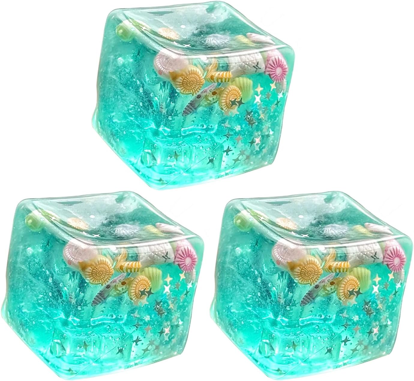 1PCS/2PCS Square Gel Ice Cube Squeeze Toy, Slow Bounce Maltose Ice Ball Stress Relief, Portable Office Venting Decompression Toy, Unisex