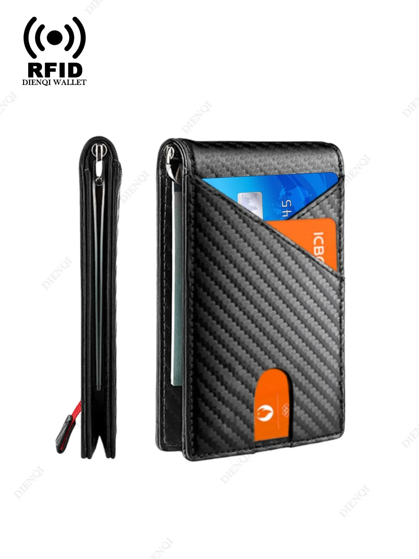 Business Men's Wallet Rfid Blocking Bank Credit Card Holder Man Bifold Wallets ID Cardholder with Window Money Clips Slim Thin Minimalist Smart Wallet Portable Wallet Choice Men's Wallet，Wallet for Men,Gift,Daily Use