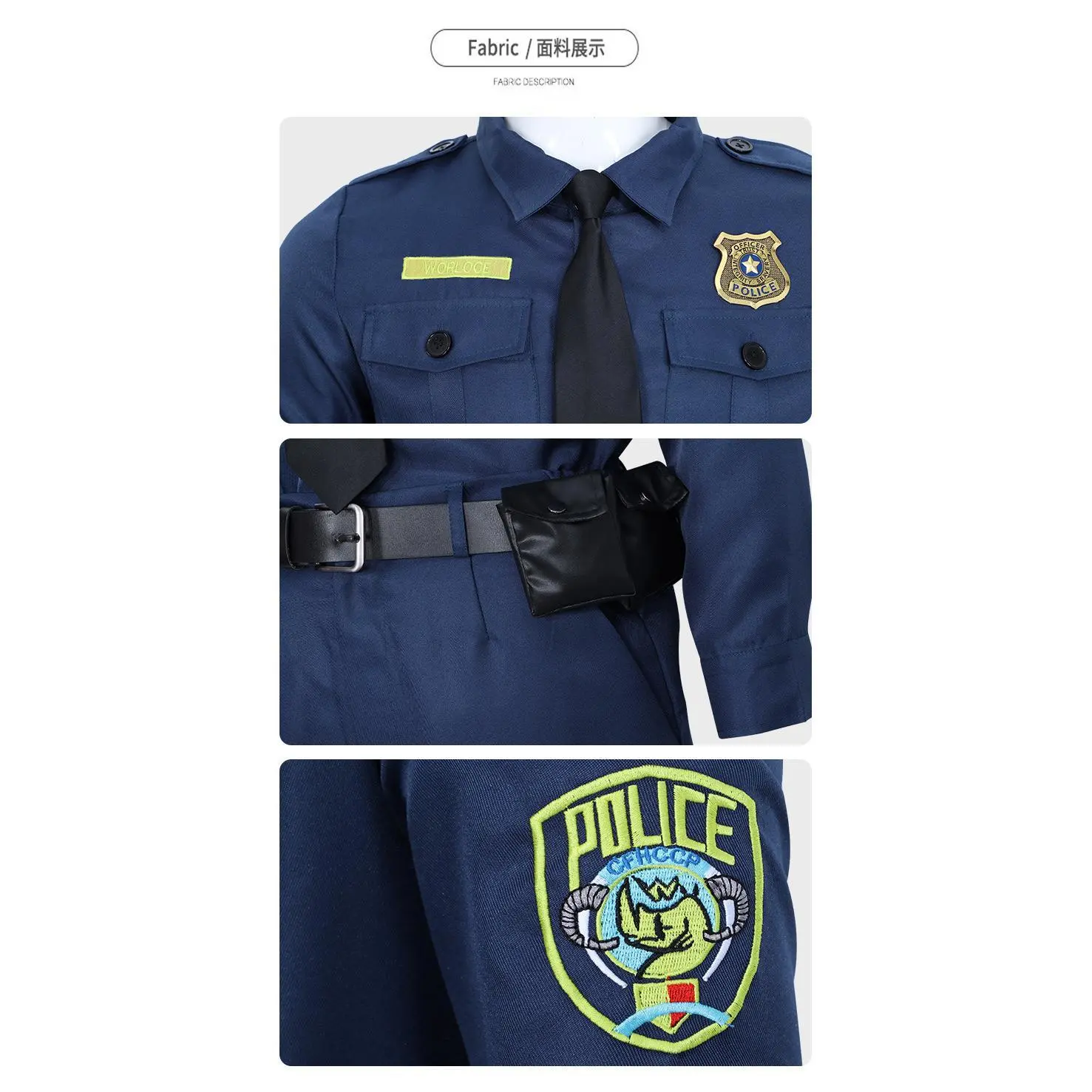 Movie Zootopia Nick Cosplay Costume Nick Rabbit Police Cosplay Uniform Christmas Halloween Carnival Roleplay Disguise Wear