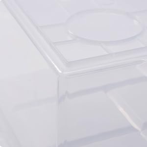 Plastic Storage Bins with Lids - 1 Set Stackable Arts Crafts Organizer Box with Removable Divided Tray &Compatible Building Baseplate,Toy Chest Containers for Bricks -White(14.37"x9.64"x6.69")